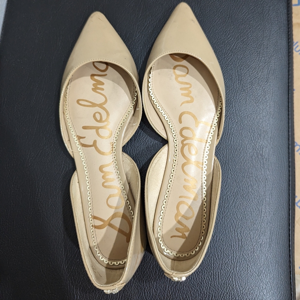 Sam Elderman Nude Patent Rodney D'orsay Flats 6.5 Used